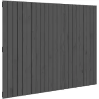 vidaXL Wandhoofdbord 146,5x3x110 cm massief grenenhout grijs