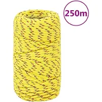 vidaXL Boottouw 2 mm 250 m polypropyleen geel