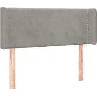vidaXL Hoofdbord met randen 93x16x78/88 cm fluweel lichtgrijs