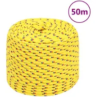 vidaXL Boottouw 6 mm 50 m polypropyleen geel