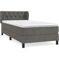 vidaXL Boxspring met matras fluweel donkergrijs 80x200 cm