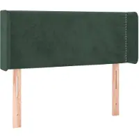 vidaXL Hoofdbord met randen 103x16x78/88 cm fluweel donkergroen