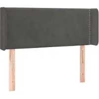 vidaXL Hoofdbord met randen 103x16x78/88 cm fluweel donkergrijs
