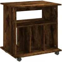 vidaXL Rolkast 60x45x60 cm bewerkt hout gerookt eikenkleurig