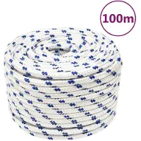 vidaXL Boot touw 14 mm 100 m polypropyleen wit