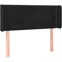 vidaXL Hoofdbord met randen 93x16x78/88 cm fluweel zwart