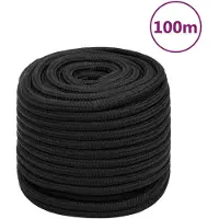 vidaXL Boottouw 18 mm 100 m polypropeen zwart