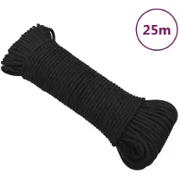 vidaXL Boottouw 5 mm 25 m polypropeen zwart