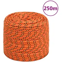 vidaXL Boottouw 10 mm 250 m polypropyleen oranje