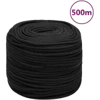 vidaXL Boottouw 10 mm 500 m polypropeen zwart