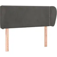vidaXL Hoofdbord met randen 103x23x78/88 cm fluweel donkergrijs