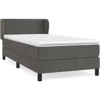 vidaXL Boxspring met matras fluweel donkergrijs 90x200 cm
