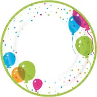 Duni Papieren Borden Splash Balloons 22 cm 10 Stuks