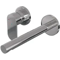 Brauer Chrome Edition ColdStart wastafelkraan inbouw rechte uitloop en rozetten model C2 chroom