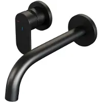 Brauer Edition Inbouw Wastafelkraan - Gebogen Uitloop - Rozetten - Hendel 3 Links - Mat Zwart - Messing - Kranen, Wastafelkranen, Inbouw