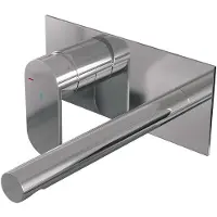 Brauer Chrome Edition ColdStart wastafelkraan inbouw rechte uitloop met achterplaat model C2 chroom