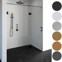 Brauer Void nisdeur 2-delig helder glas 180x200 omkeerbaar met draaideur 70 aan glas incl. glascoating PVD goud