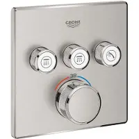 GROHE Grohtherm SmartControl Inbouwthermostaat - 4 knoppen - vierkant - supersteel 29126dc0