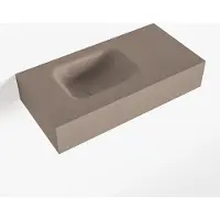 Mondiaz LEX Smoke vrijhangende solid surface wastafel 60cm. Positie wasbak links
