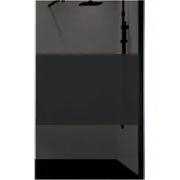 Novellini Inloopdouche Kuadra met Donkere Middenband 140x200 cm Mat Zwart Profiel