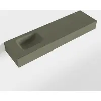 Mondiaz LEX Army vrijhangende solid surface wastafel 110cm. Positie wasbak links
