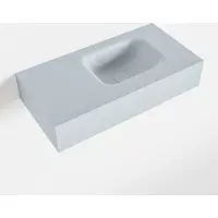 Mondiaz LEX Clay vrijhangende solid surface wastafel 60cm. Positie wasbak rechts
