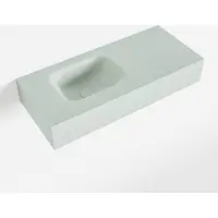 Mondiaz LEX Greey vrijhangende solid surface wastafel 70cm. Positie wasbak links