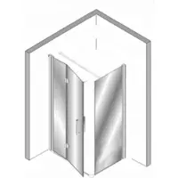 Plieger Panorama douchewand 90cm + vouwdeur 90cm met muursteun vierkant 100cm en vloerprofiel chroom