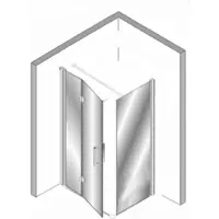 Plieger Panorama douchewand 90cm + vouwdeur 80cm met muursteun vierkant 100cm en vloerprofiel chroom