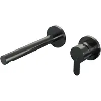Brauer Gunmetal Edition inbouw wastafelmengkraan met rechte uitloop en rozetten model D1 gunmetal geborsteld PVD