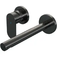 Brauer Gunmetal Edition inbouw wastafelmengkraan met rechte uitloop en rozetten model C2 gunmetal geborsteld PVD