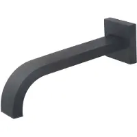 Wiesbaden Baduitloop uitloop vierkant 21,6 cm mat zwart
