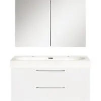 Differnz Badkamermeubelset somero met keramiek wastafel 100 cm hoogglans wit