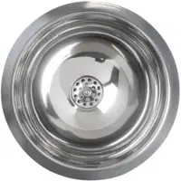 Plieger Rimini inbouwwastafel RVS gepolijst met afvoerplug 32cm