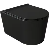 Salenzi Wandcloset Randloos Civita Black 50cm Keramiek Mat Zwart (Excl. zitting)