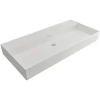 Plieger Kansas wastafel zonder kraangaten met overloop 100x45cm wit
