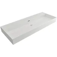 Plieger Kansas wastafel zonder kraangaten met overloop 120x45cm wit 271081