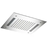 Hotbath Hoofddouche mate 30x30 led blauw inbouw geborsteld nikkel