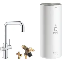 GROHE Red New keukenkraan duo met U-uitloop met L-size boiler chroom
