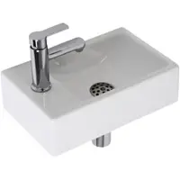 Plieger Houston Fonteinset – Fonteinset Toilet – Fonteinset Links – Keramiek – Incl. kraan & Sifon - Wit
