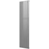 Plieger Designradiator Cavallino Retto Enkel 999 Watt Middenaansluiting 200x45 cm Zilver Metallic