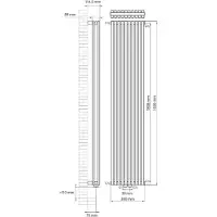 Haceka Mojave design radiator 184x46cm antraciet