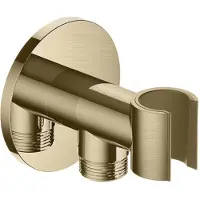 Hotbath M515 Wandsteun + Uitlaat - Geborsteld Messing - Kranen, Douchekranen, Douchekophouders & Uitlaten - 8719638614948 - Kranen, Douchekranen, Douchekophouders & uitlaten