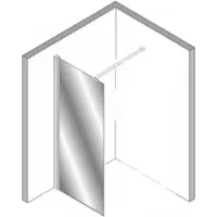 Plieger Douchewand Panorama 6mm 90x200cm Inclusief Muursteun Chroom