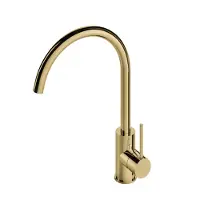 Hotbath Keukenmengkraan Cobber 1-hendel 36 cm Draaibare Uitloop Gepolijst Messing Living Colours