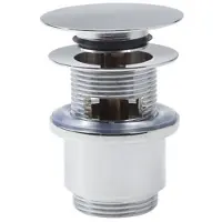 Clou Stop/go Afvoerplug InBe Met Overloop Met Platte Afdekkap Rond Chroom