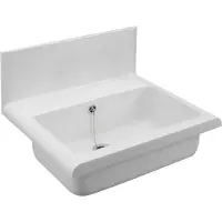 Plieger Uitstortgootsteen abu kunststof 55x38.3x45 cm wit met stootrand