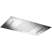 Hotbath Hoofddouche mate inbouw 38x70 cm met cascade dualflow led geborsteld nikkel