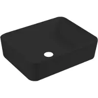 Best design Wastafel Roveto Opbouw 48x37x13cm Keramiek Mat Zwart