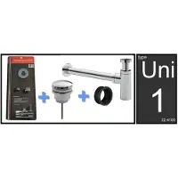 Xellanz Luxe Fontein/Wastafel Aansluitset Geno met Clickwaste en Sifon Chroom